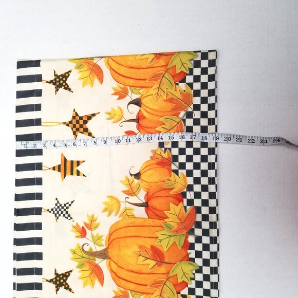 Avanti Linens Pumpkin Stars Valance Checkered Orange Black Harvest Curtain Fall - Picture 6 of 7